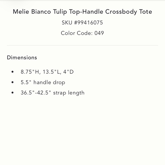 Melie Bianco x Anthropologie Tulip Top-Handle Crossbody Tote 2 in 1 - Picture 8 of 10